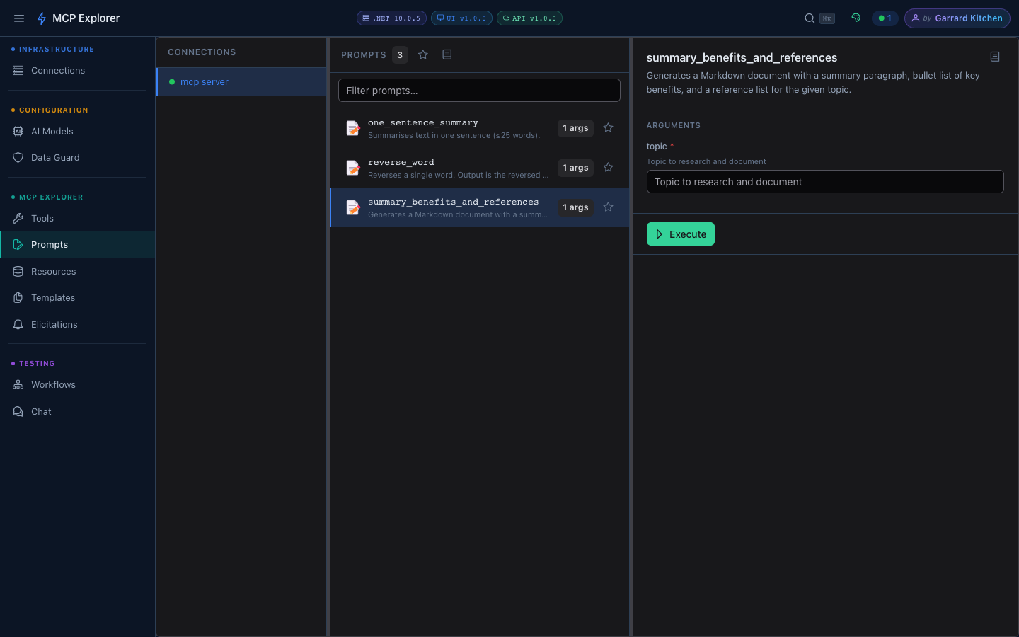 summary_benefits_and_references prompt selected with topic argument field