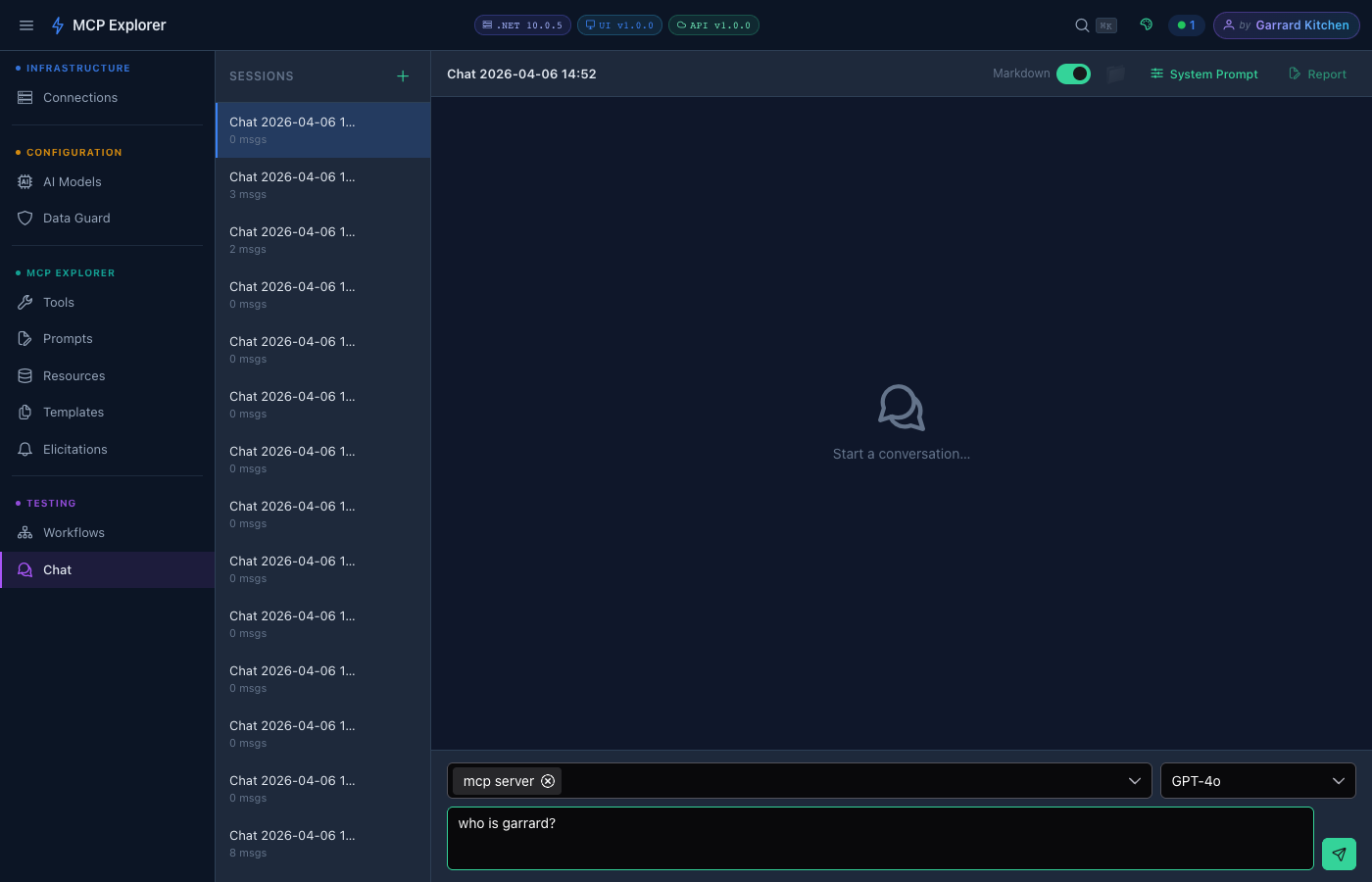 who is garrard? typed in chat input