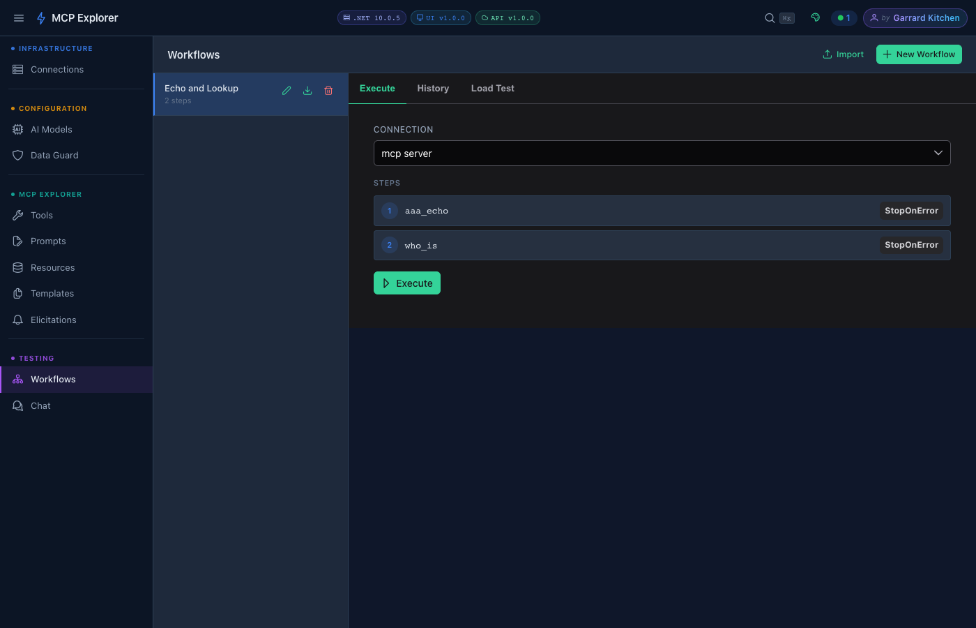 Saved Echo and Lookup workflow in the detail view