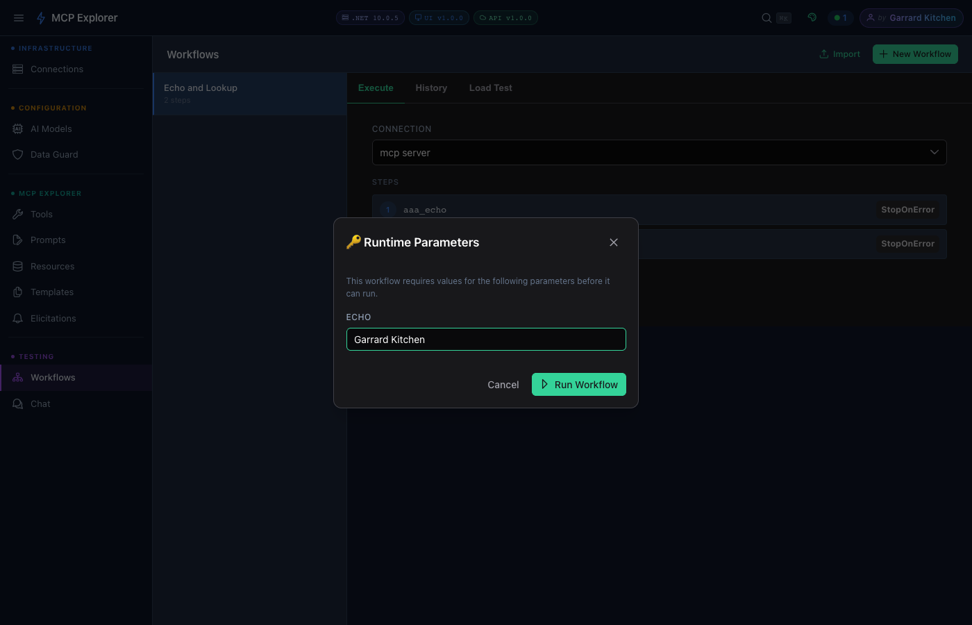 Runtime parameter filled with Garrard Kitchen
